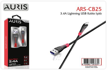 Auris CB25 3.4A Lightning Kablo